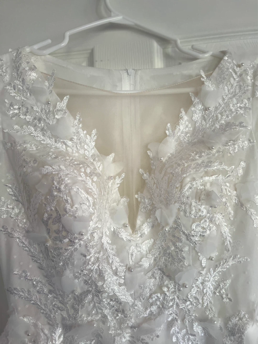 White Embellished Wedding Dress - photo 3