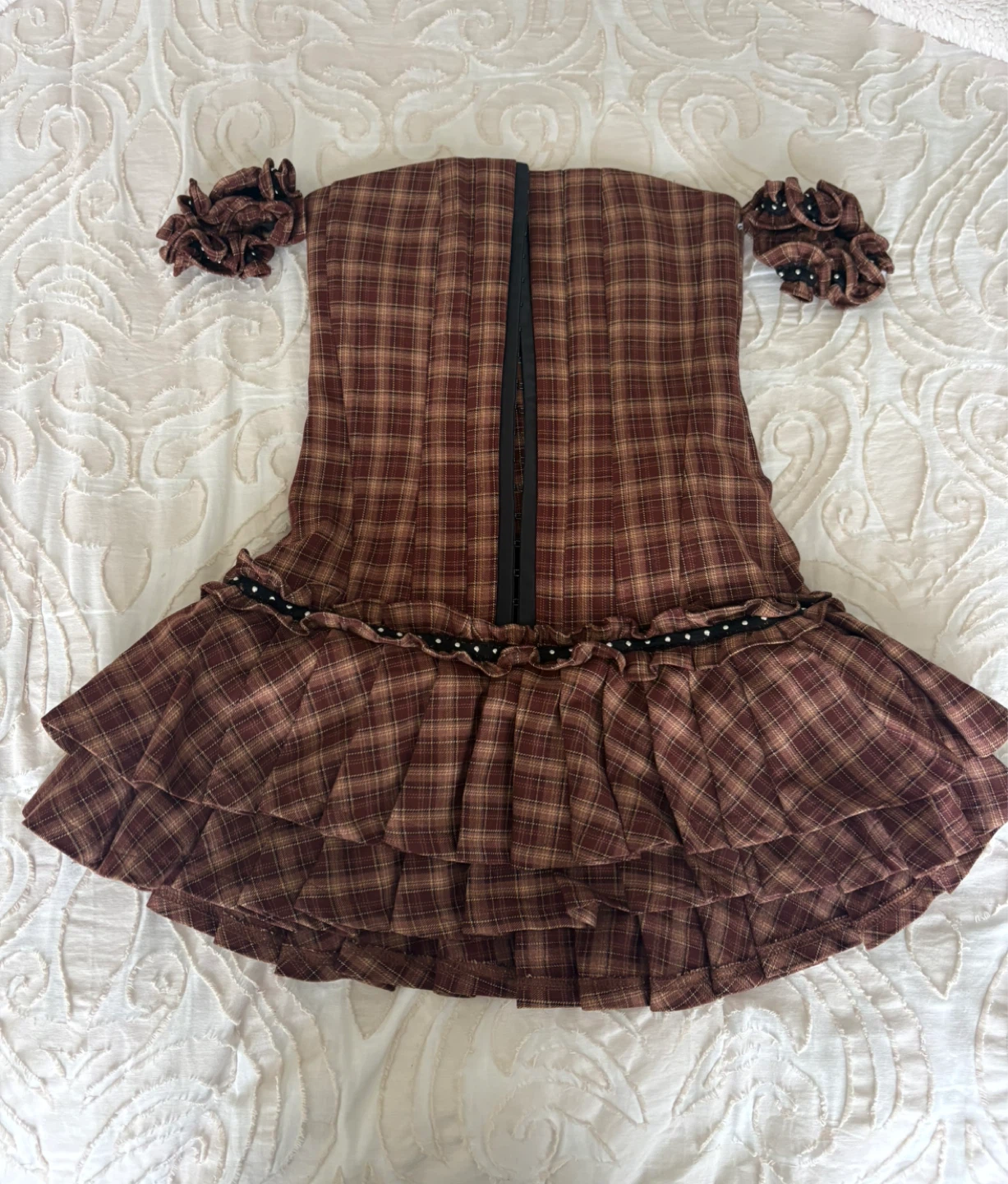 Innovare Denim Plaid Dress with Scrunchies