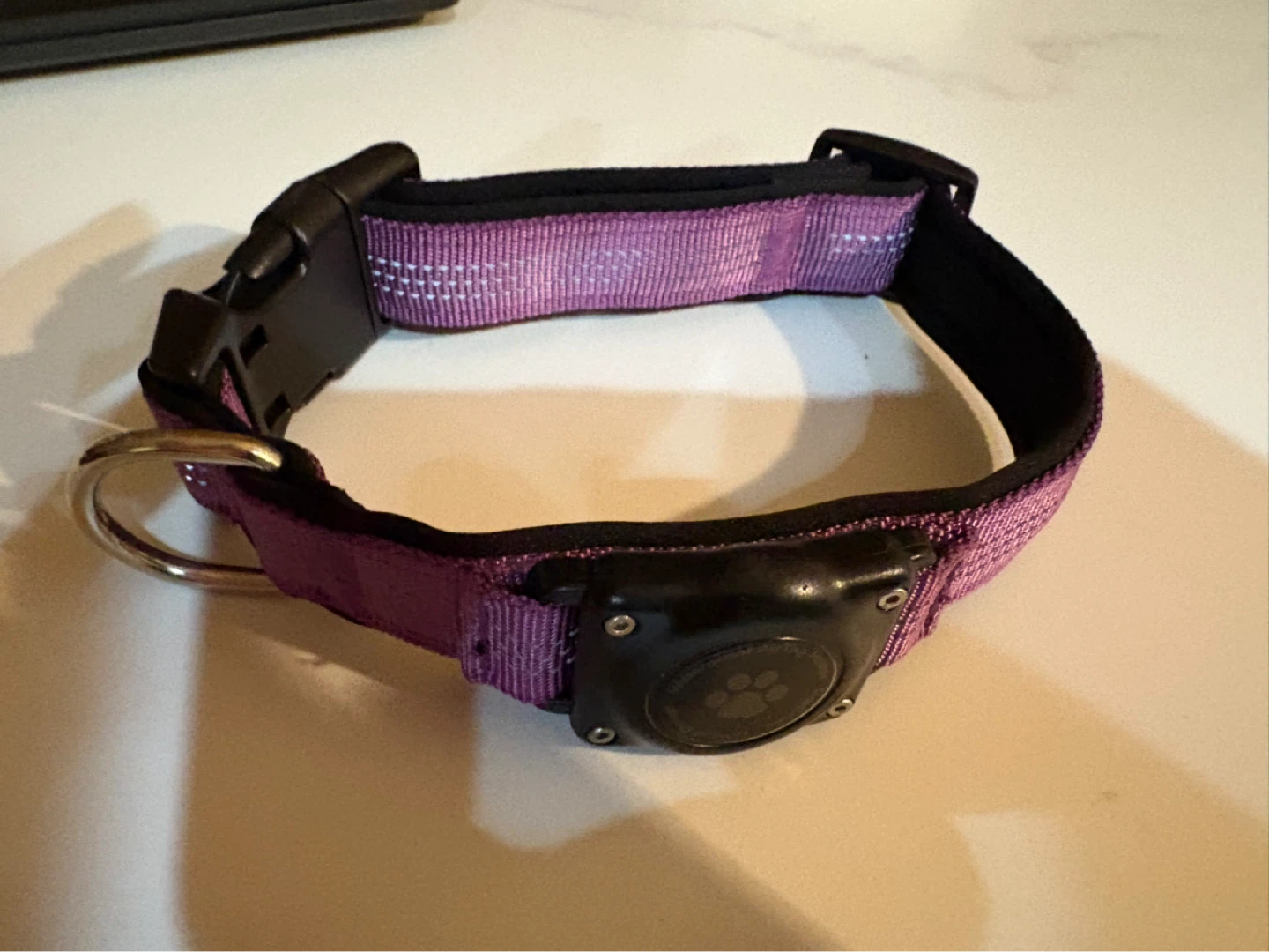 AirTag tactical purple dog collar