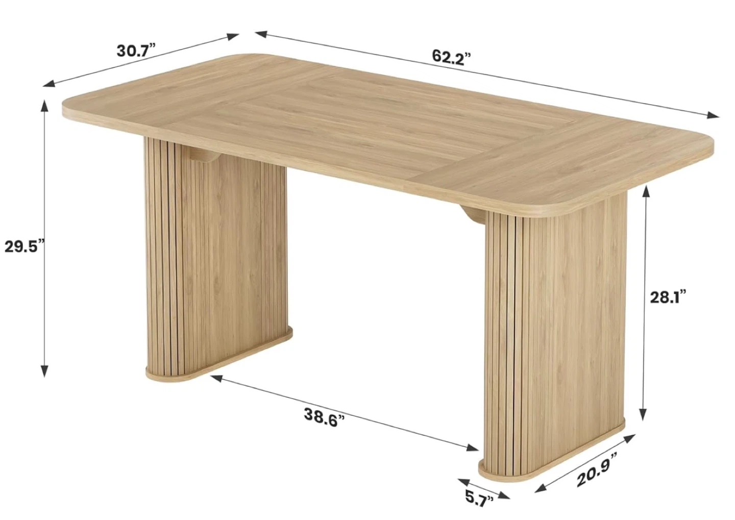 Modern Wood Dining Table - Light Oak