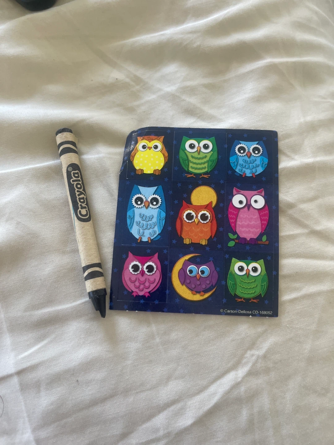 Owl Stickers Sheet plus crayola
