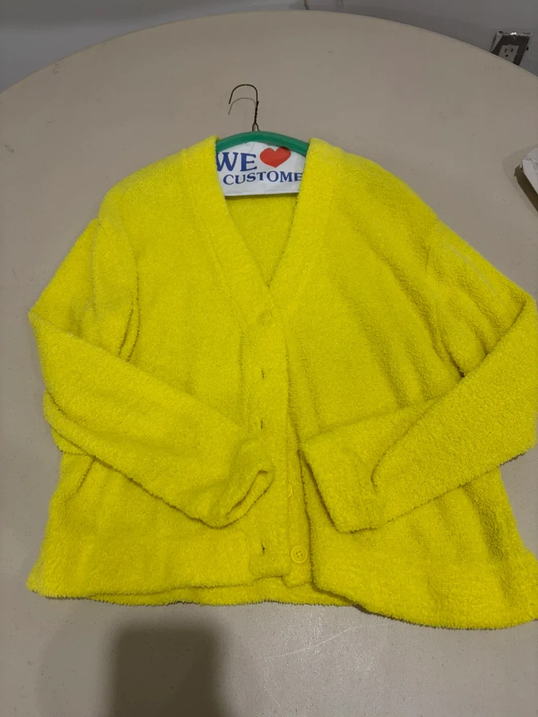 Out From Under Yellow Fuzzy Cardigan