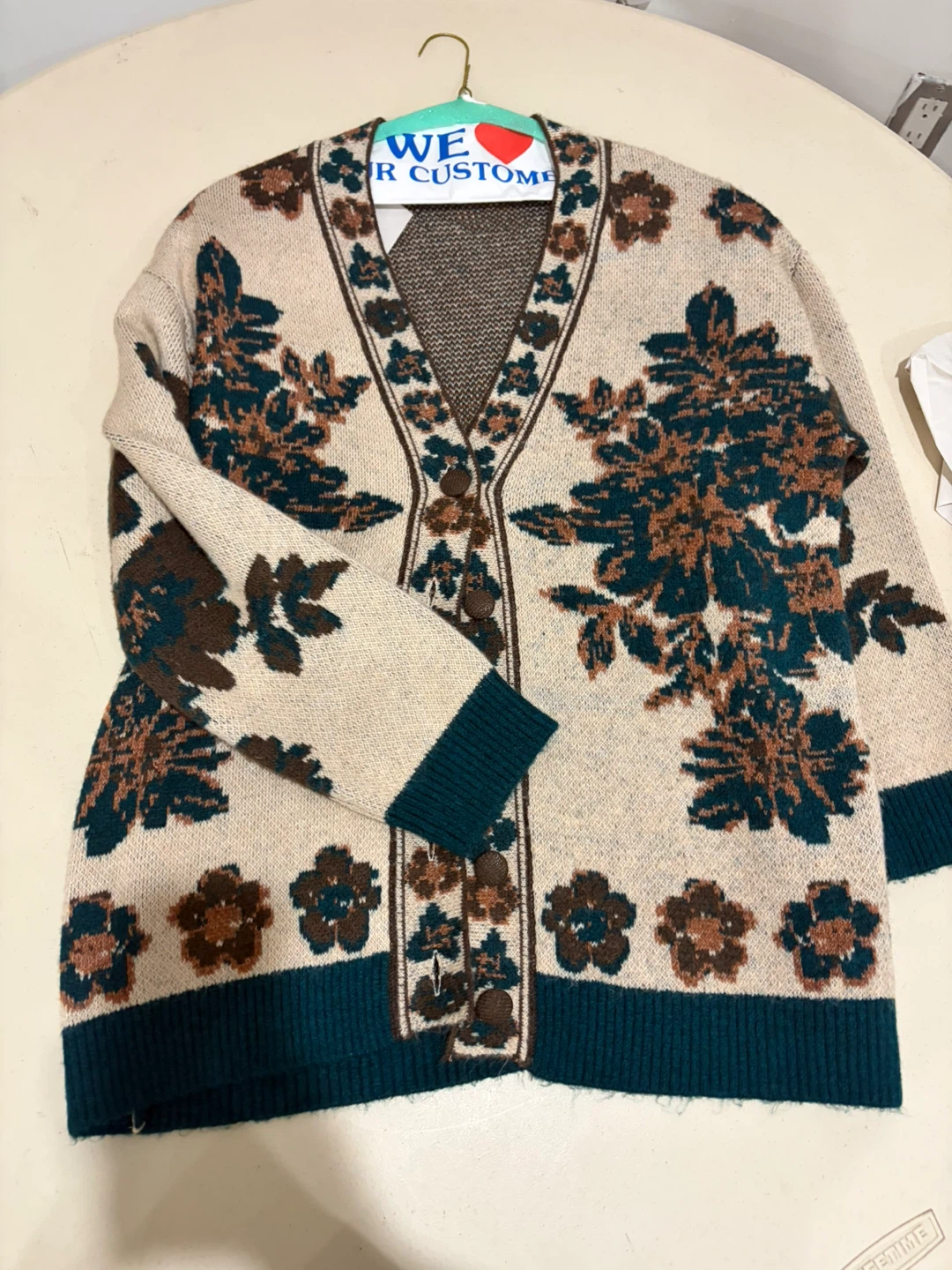 ZARA Floral Cardigan Sweater