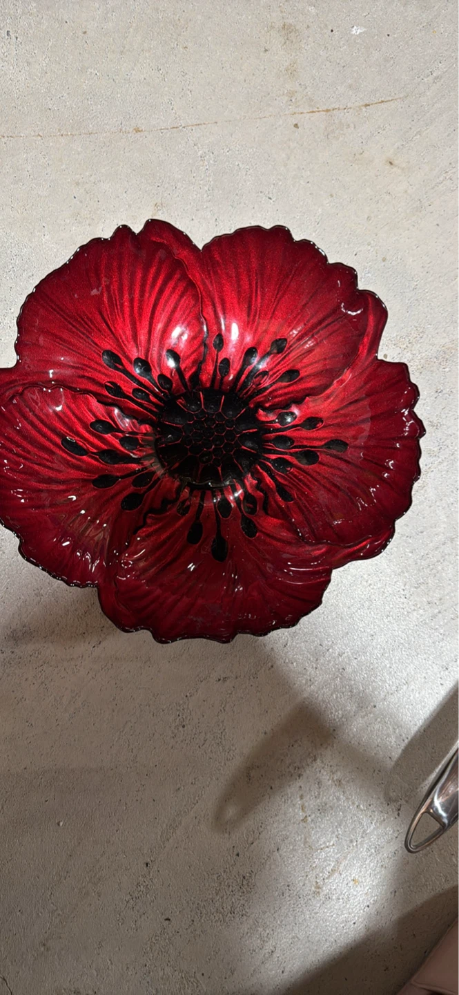 Red Poppy Decorative Bowl