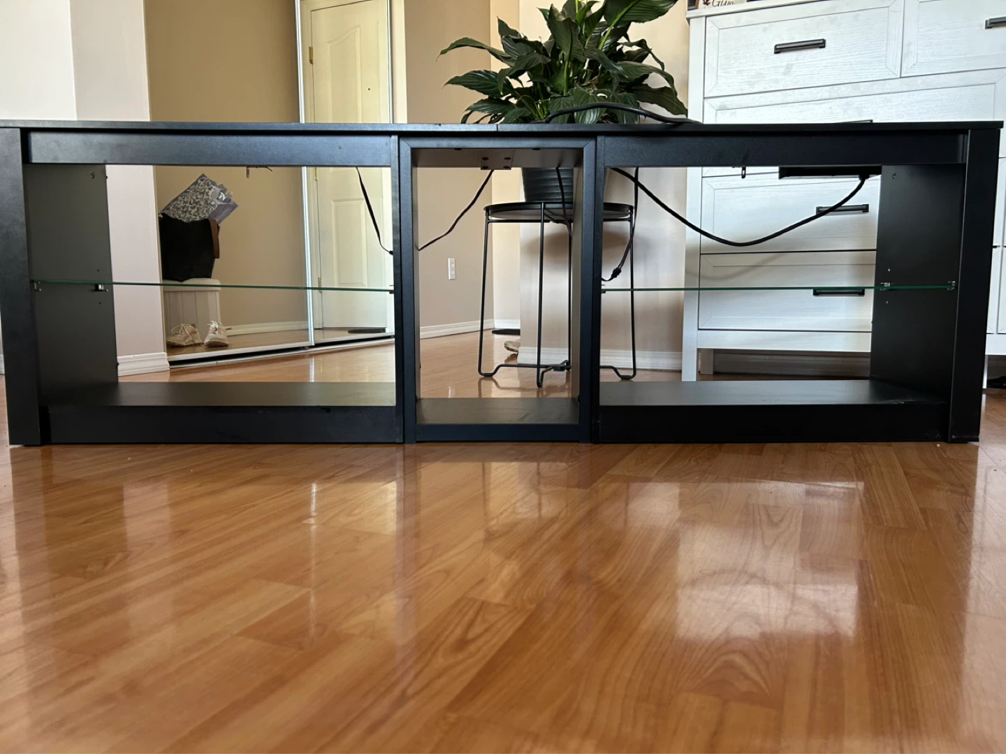Black Media Console with Integrated Power - photo 2