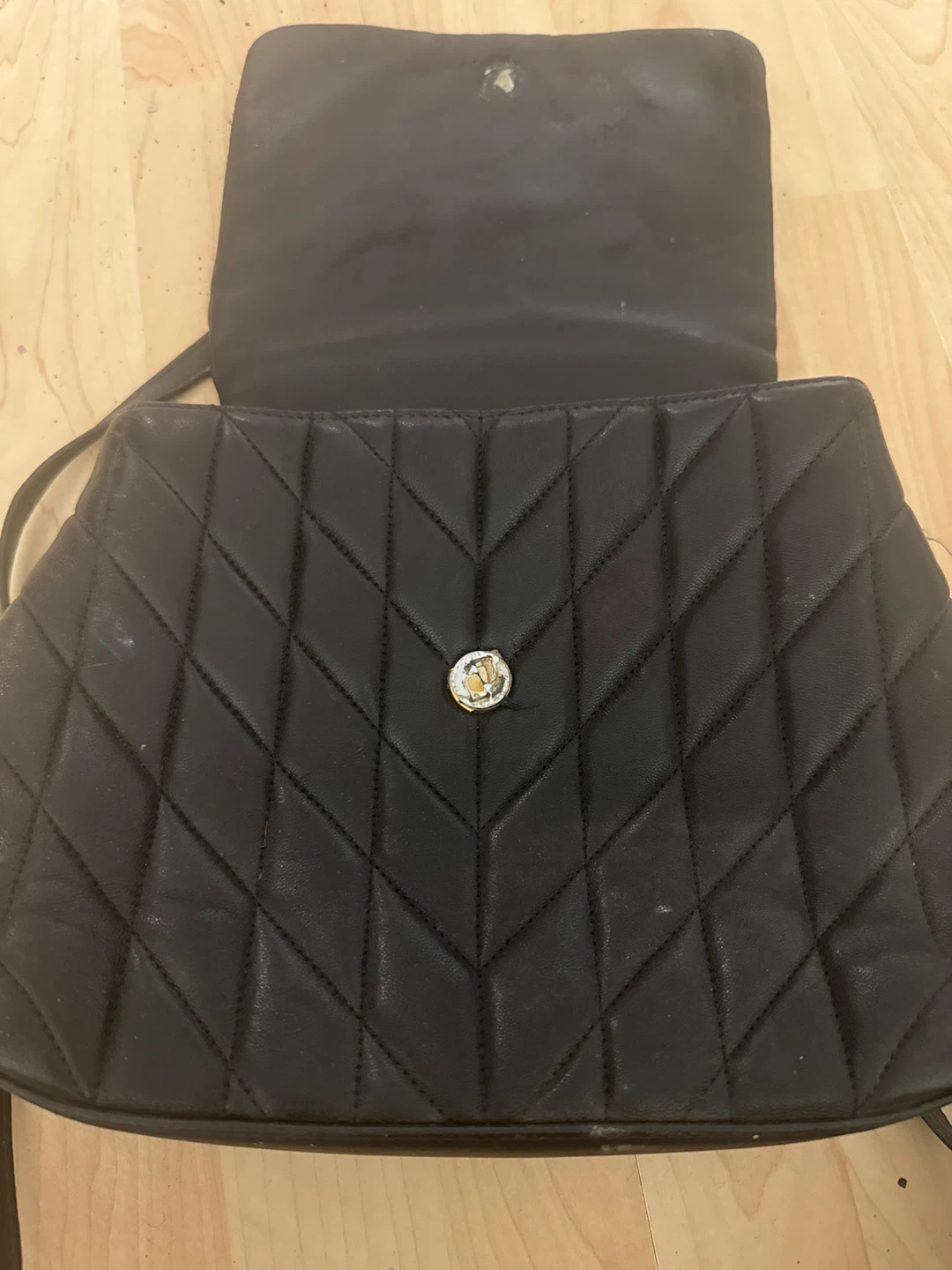 Black Quilted Backpack purse - photo 3