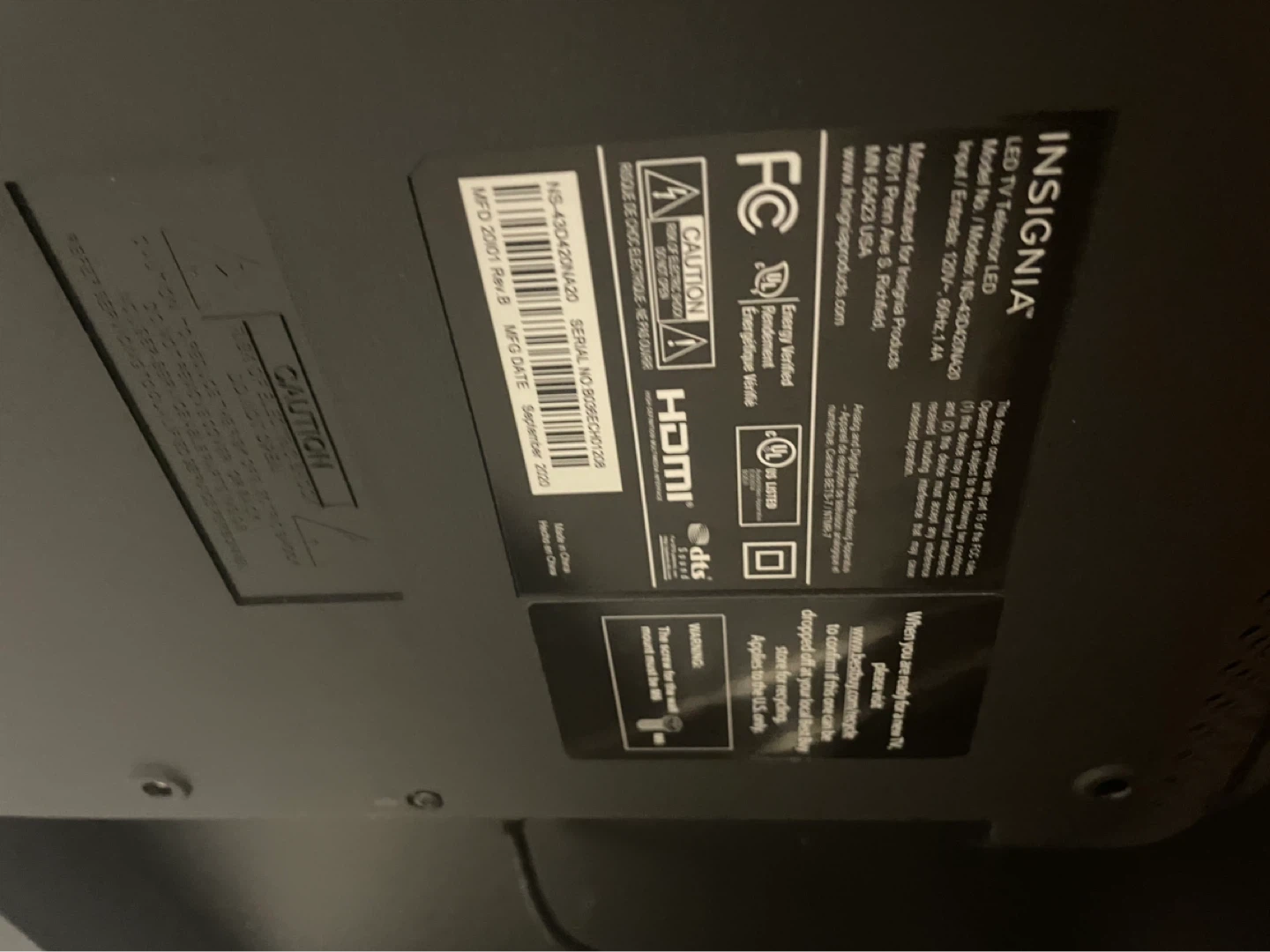 Insignia 43" LED TV