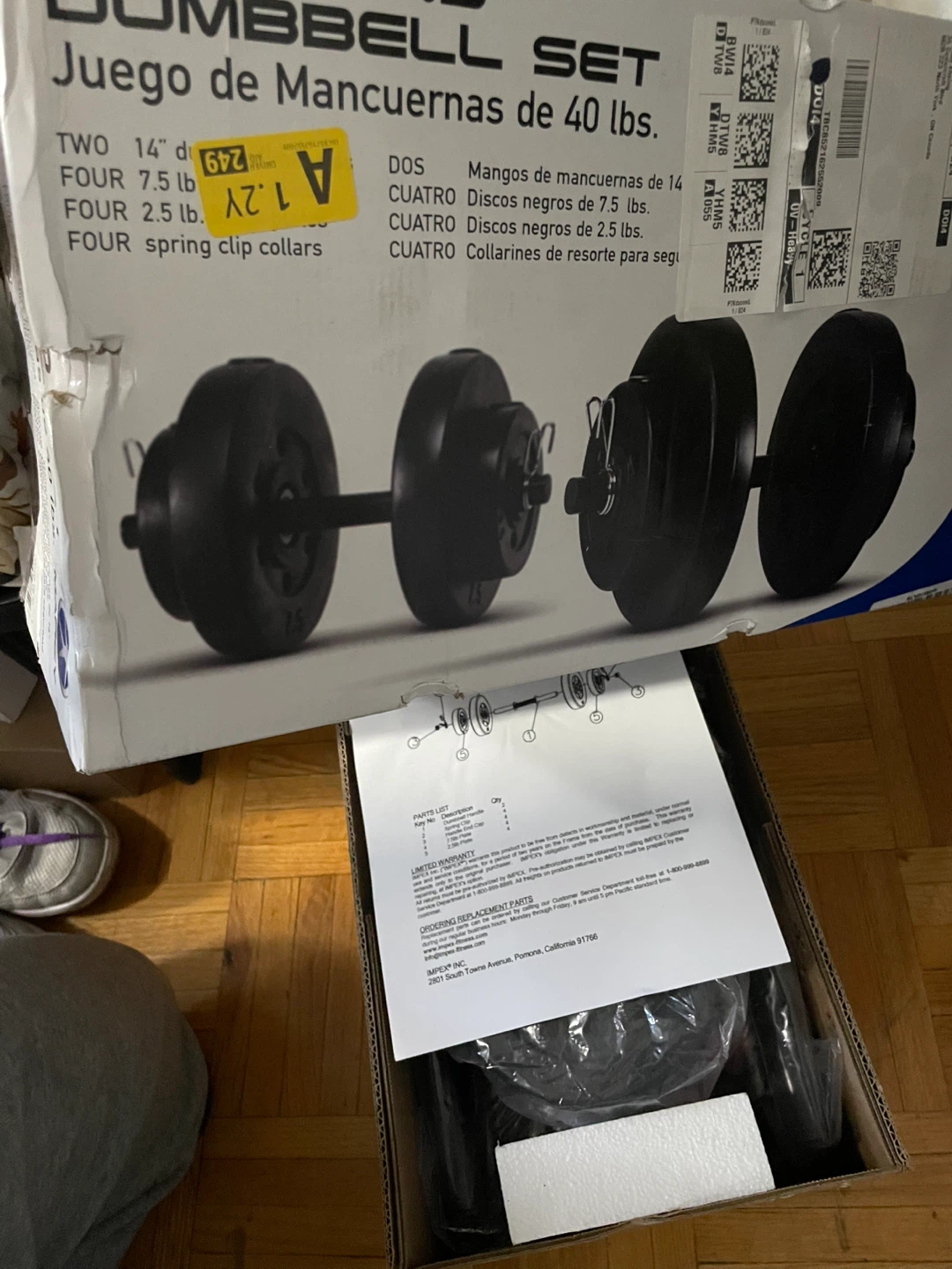 Marcy 40 lbs Adjustable Dumbbell Set with Collars - photo 2