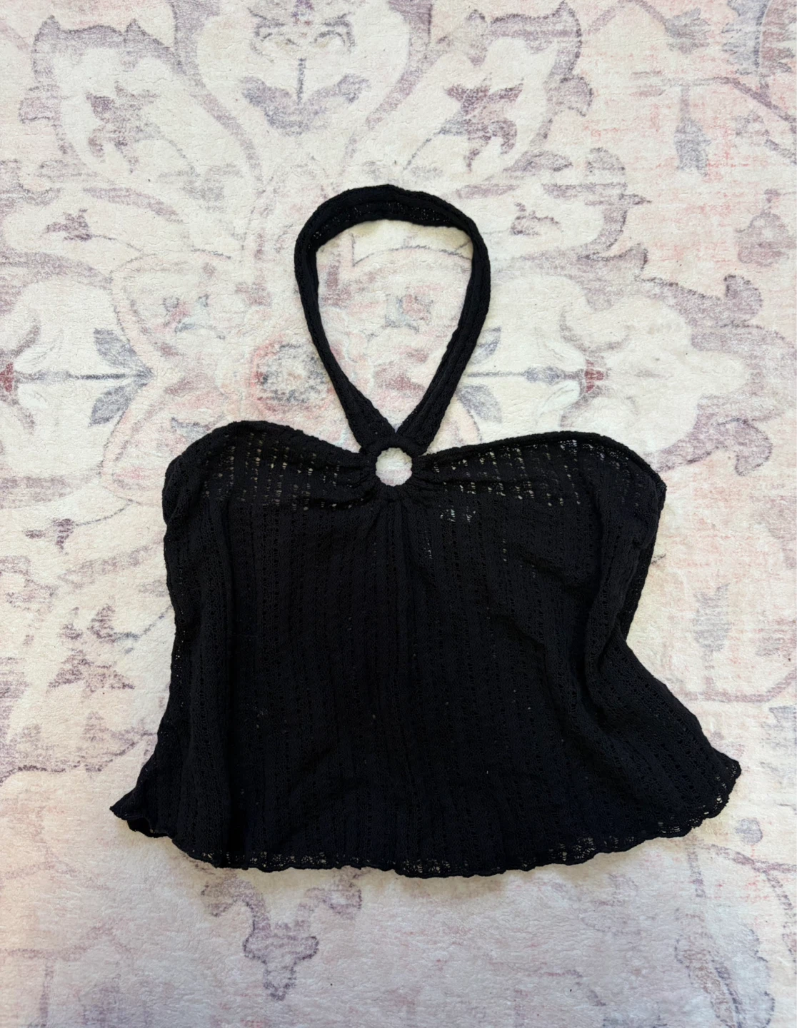 H&M Black Crochet Halter Top