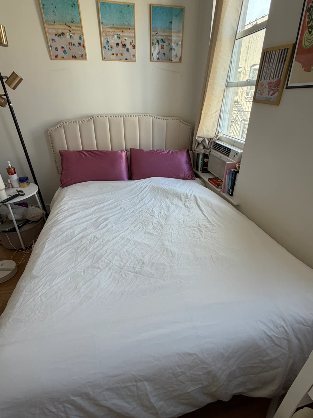 Queen Bed: Tufted Upholstered Bed Frame with Storage + Mattress - photo 2