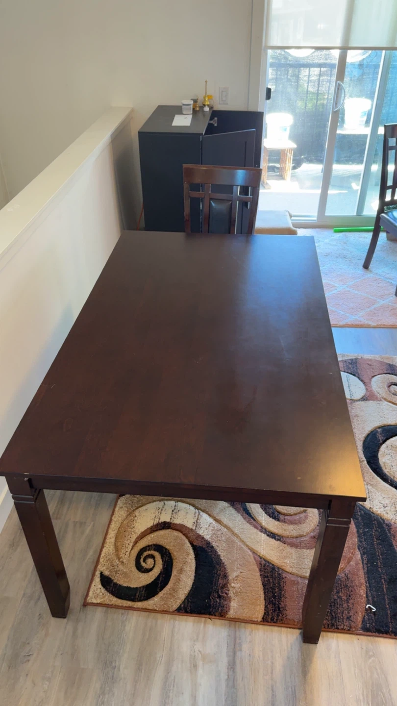Dark Wood Dining Chairs with table - photo 2