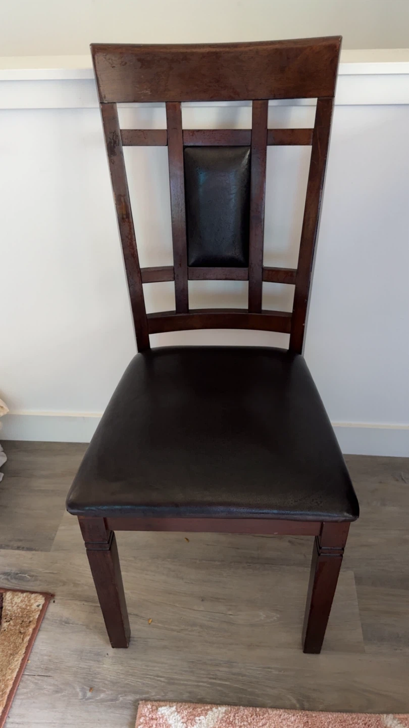 Dark Wood Dining Chairs with table - photo 4