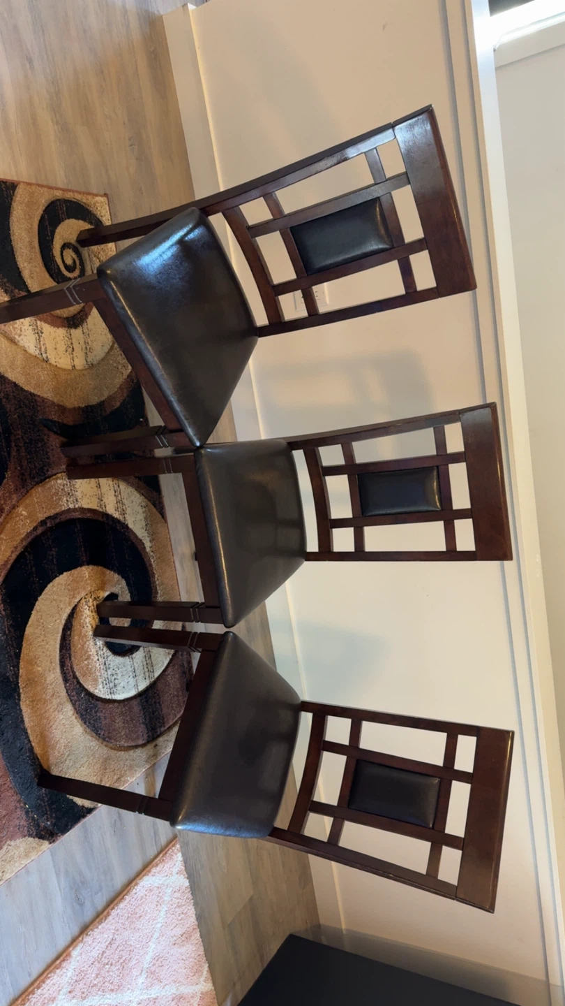 Dark Wood Dining Chairs with table - photo 3