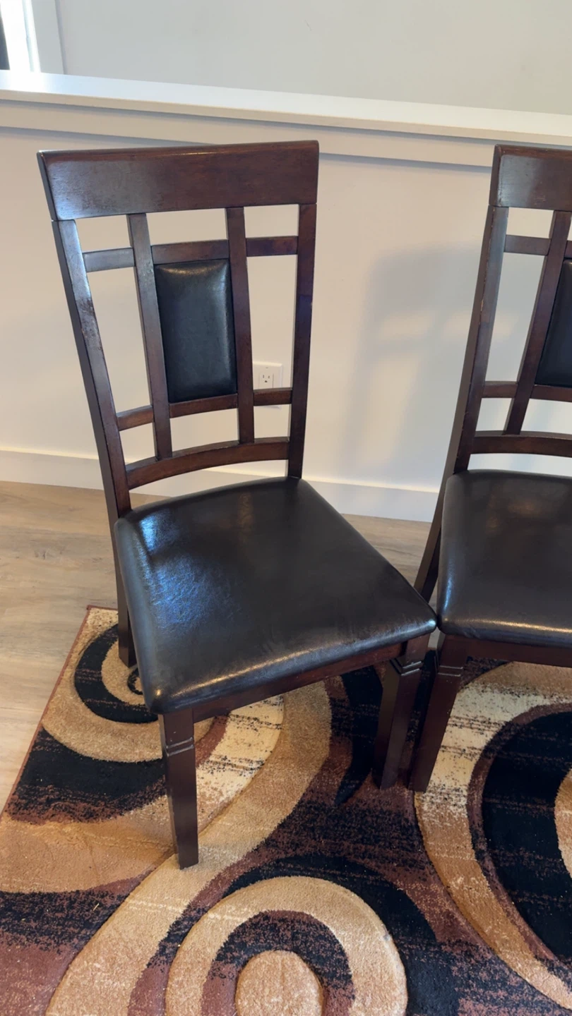 Dark Wood Dining Chairs with table - photo 5