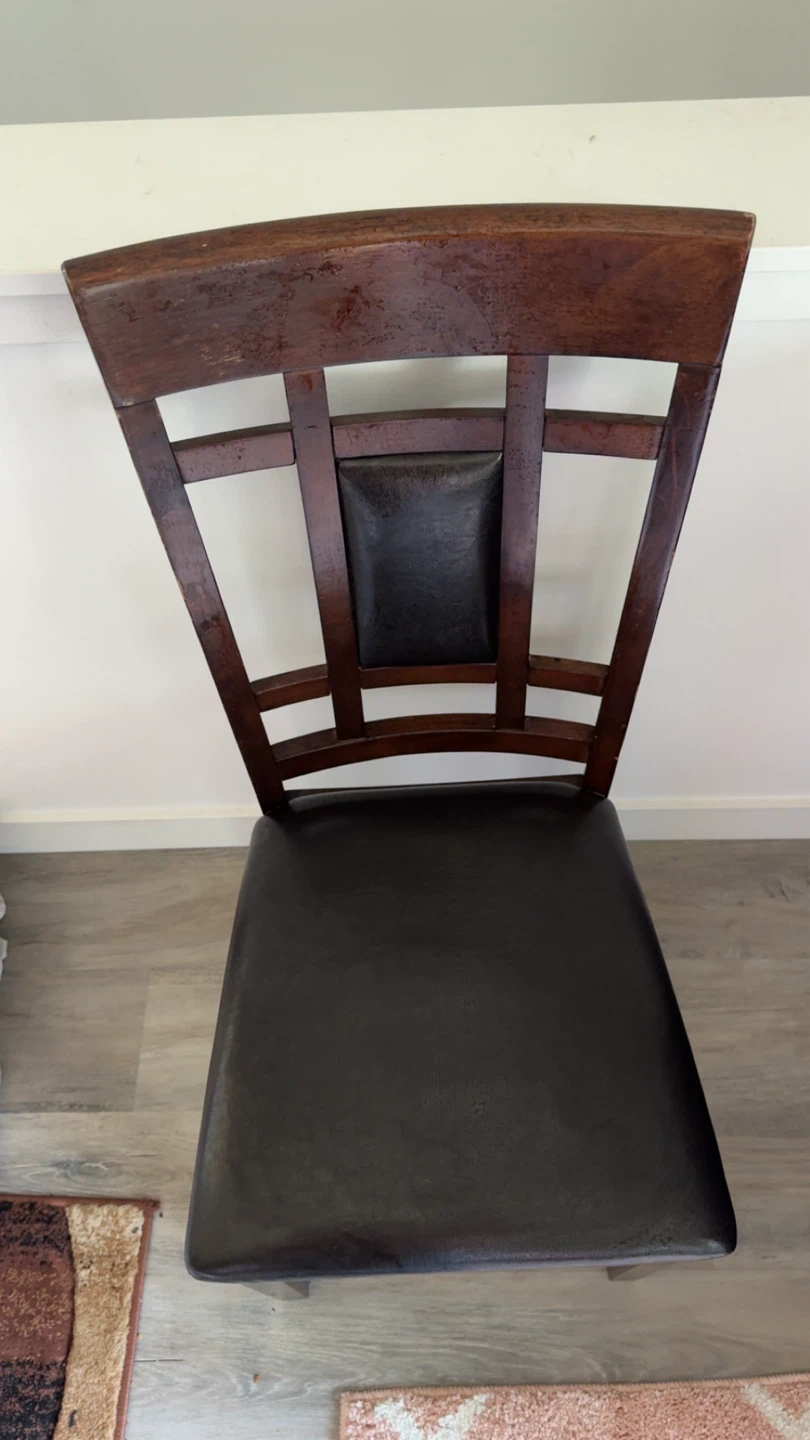 Dark Wood Dining Chairs with table