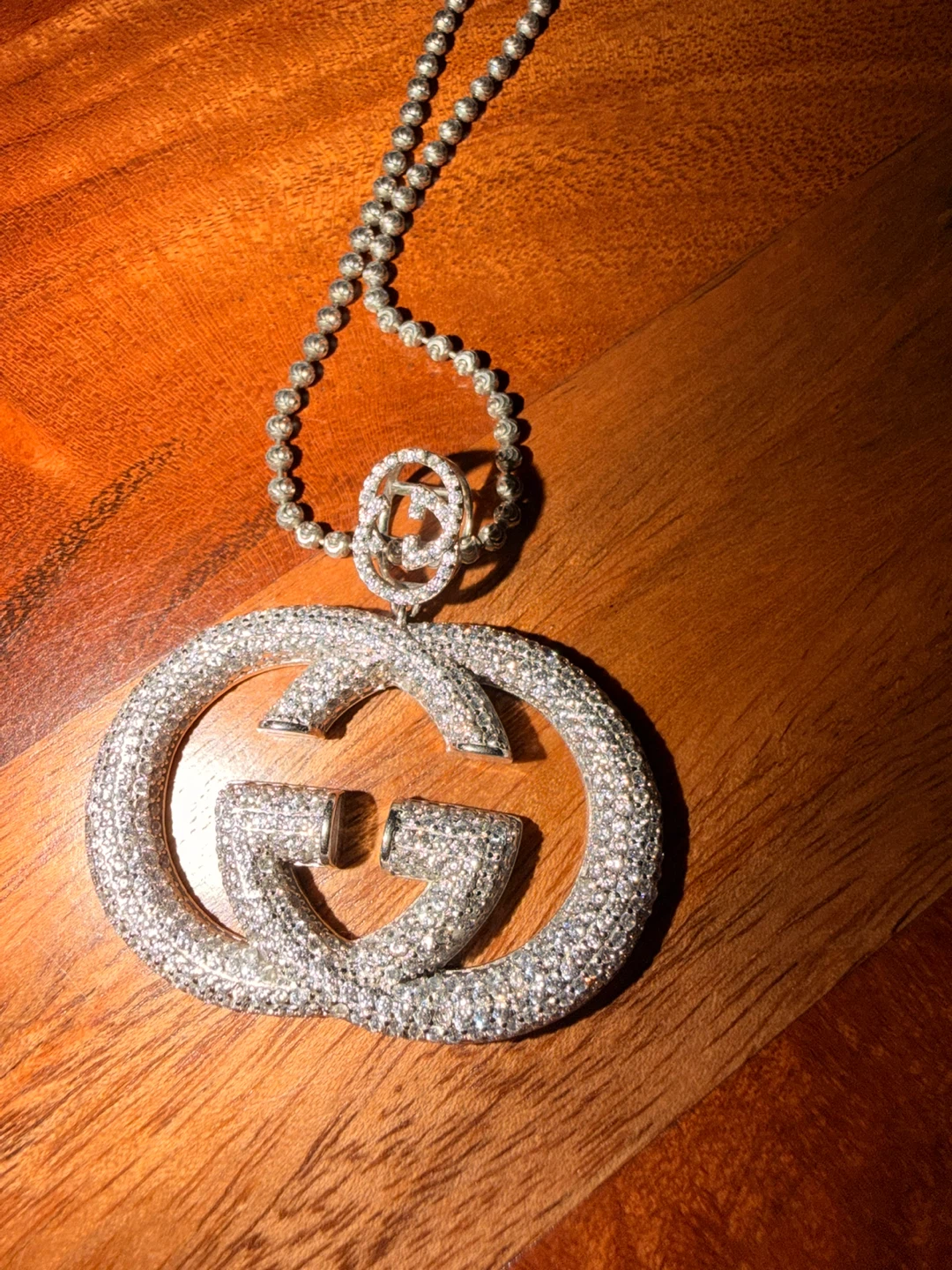 Gucci Inspired GG Monogram Pendant Necklace & Chain 925 - photo 3