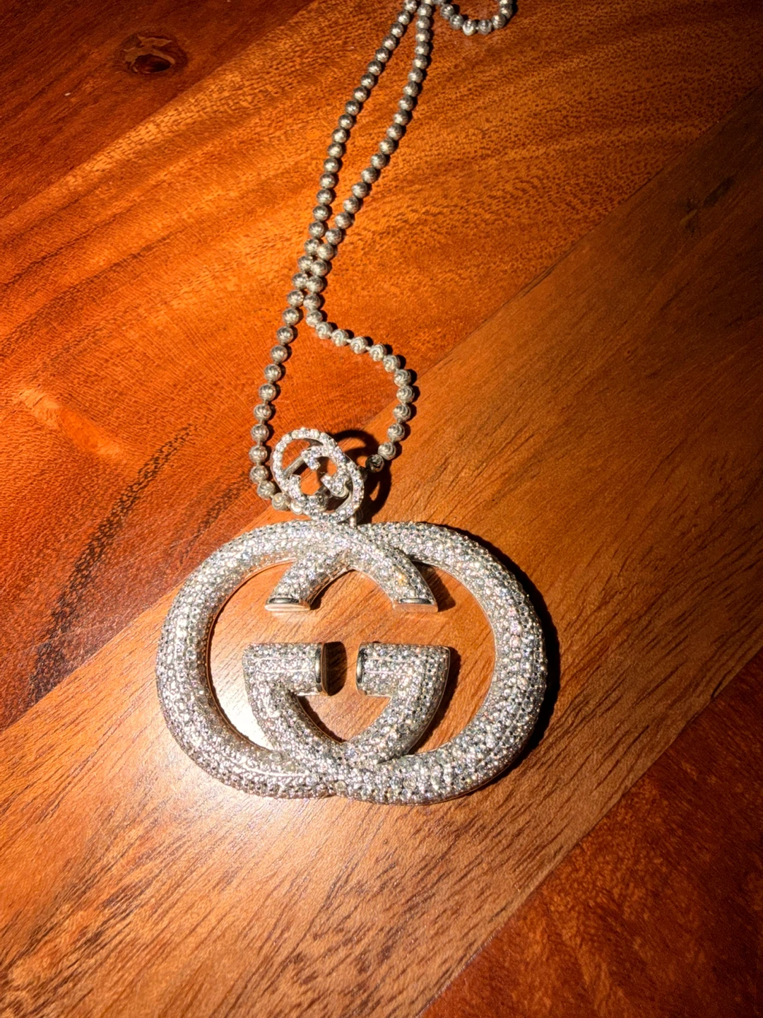 Gucci Inspired GG Monogram Pendant Necklace & Chain 925 - photo 2