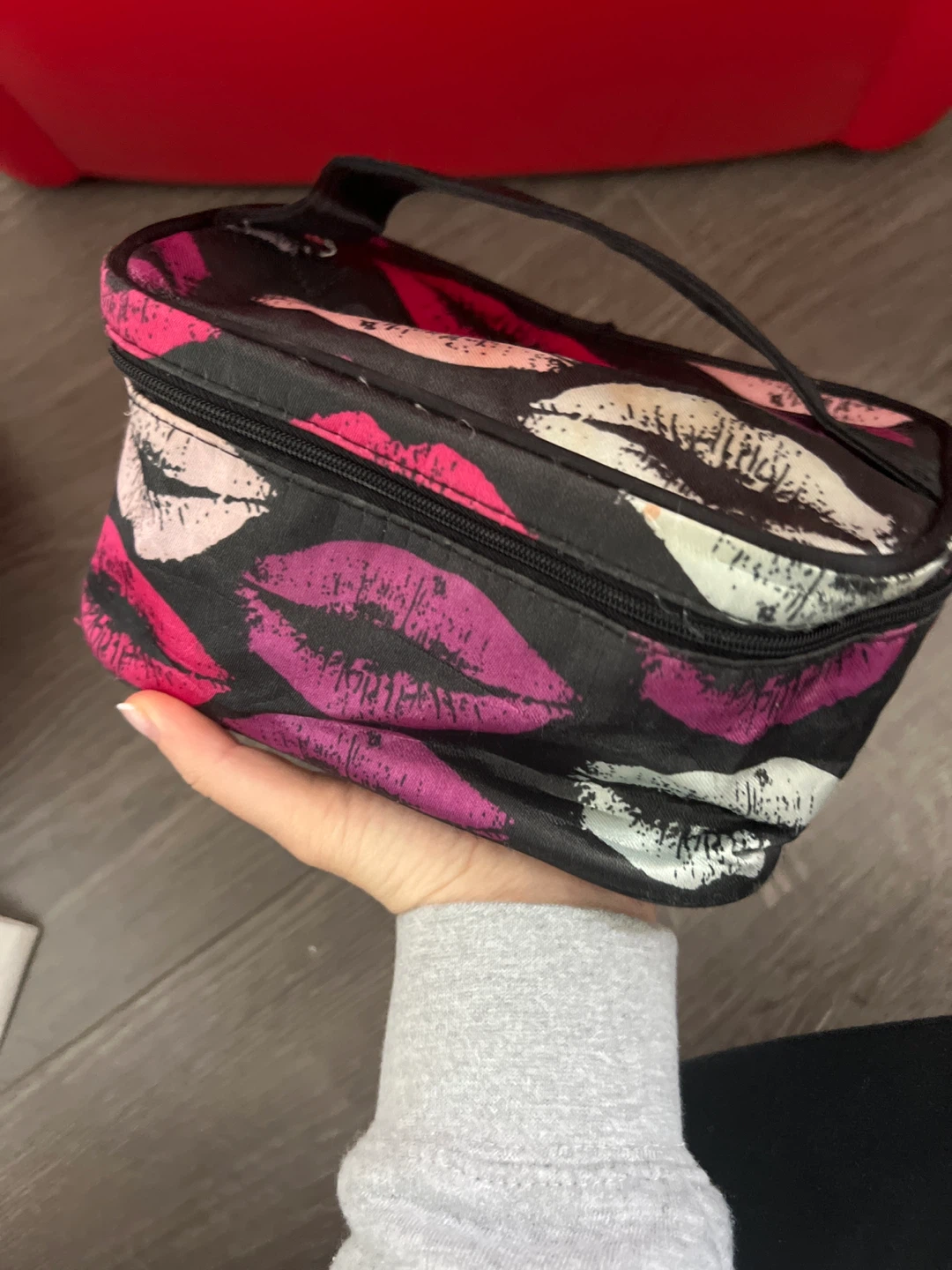 Makeup Bag with Lipstick Print