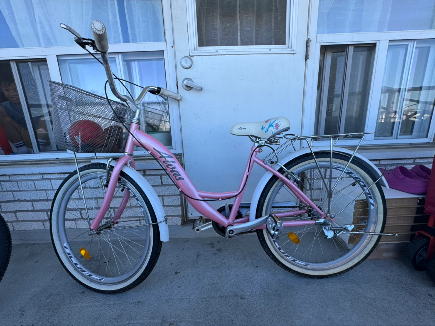 Pink Cruiser Bicycle with Basket