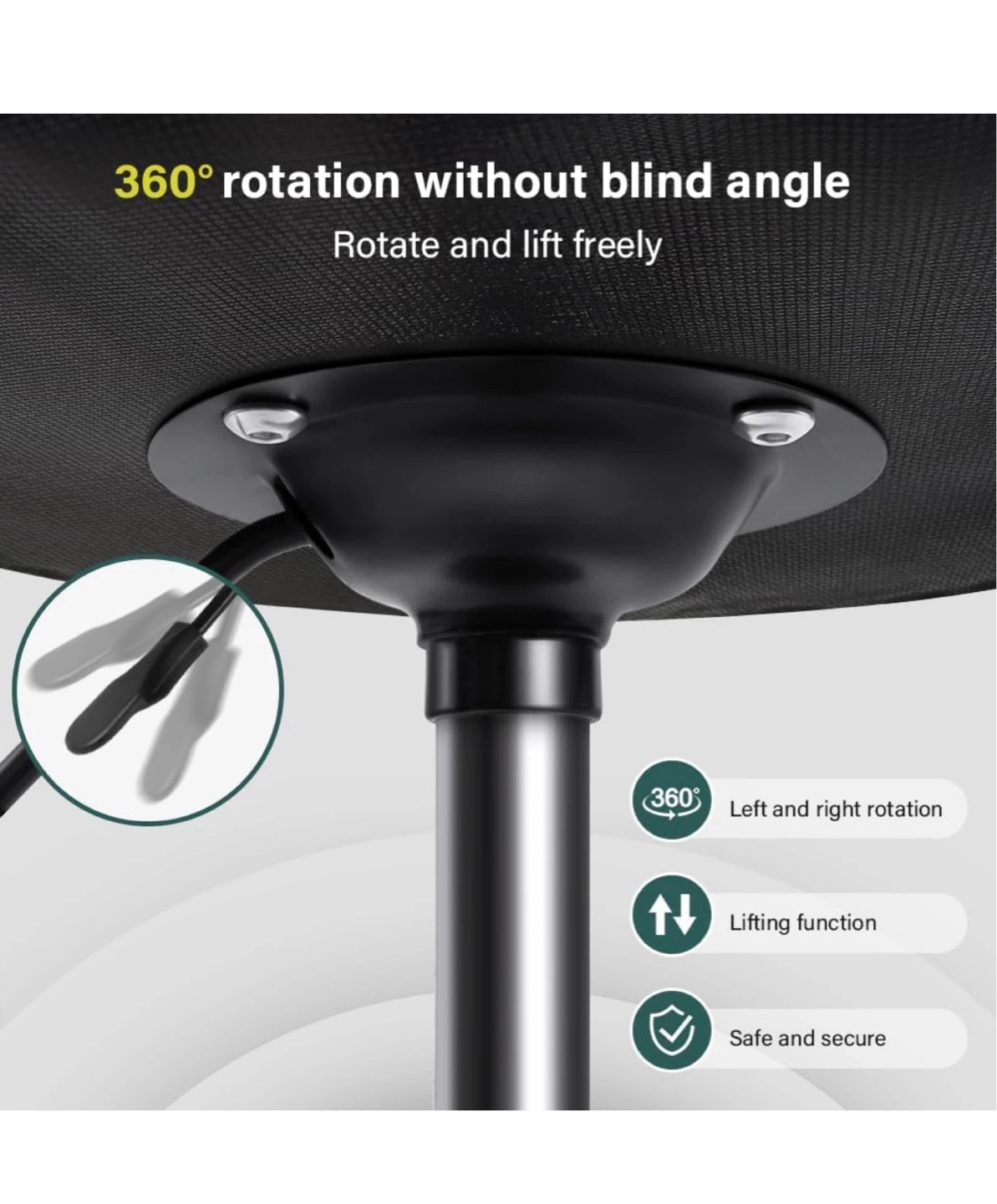 White Adjustable Rolling Stool PL4 - photo 4
