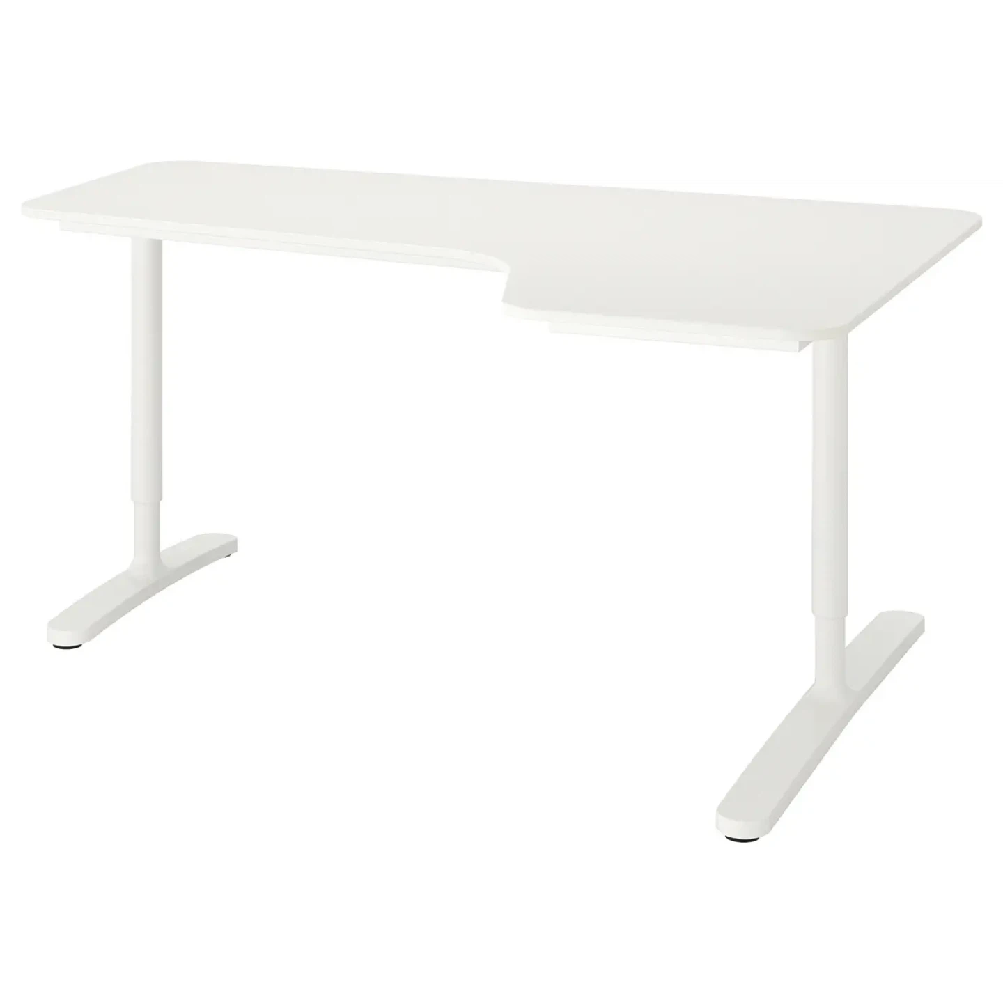 White L-Shaped Standing Desk