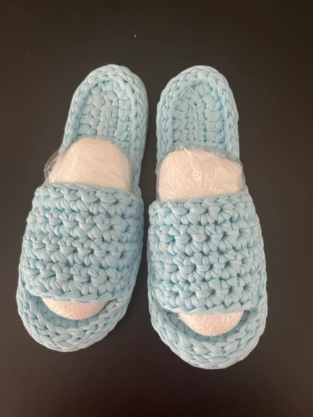 Light Blue Crochet Slippers Handmade - photo 2