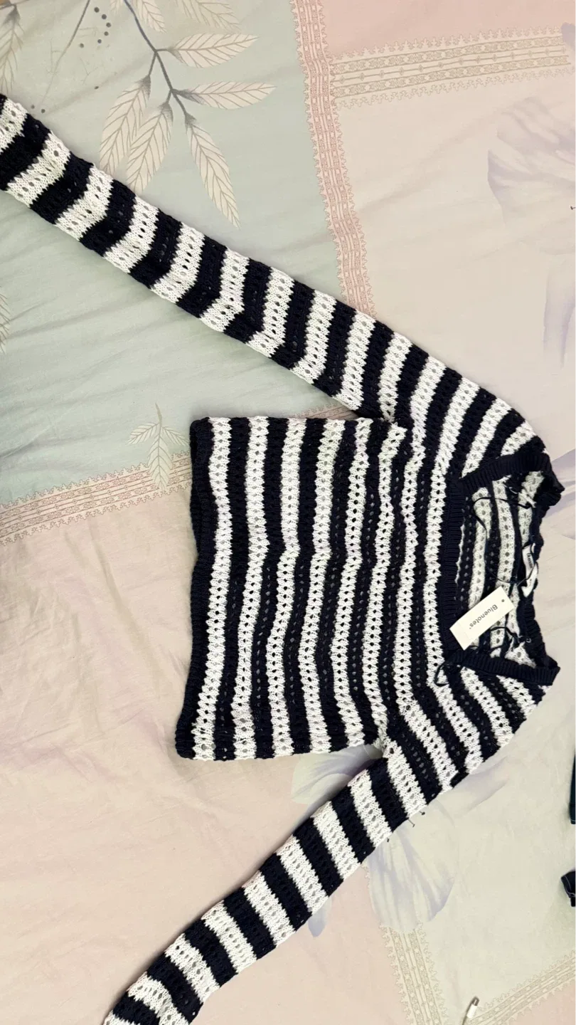 Bluenotes Striped Cropped Sweater - photo 2