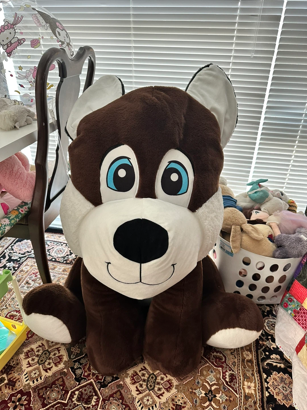 Two large plush stuffed animals