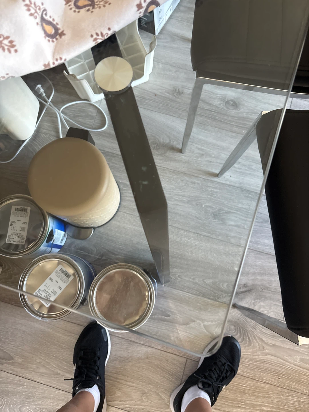Glass Top Dining Table with Metal Legs - photo 2