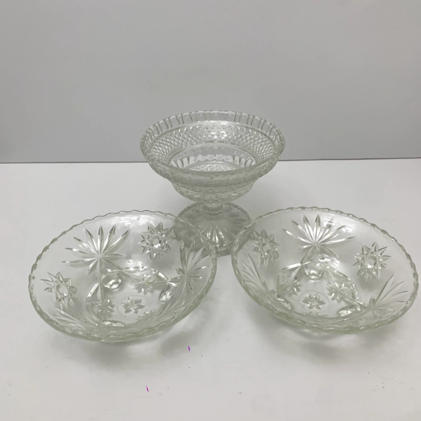 Glass Serving Bowls Dessert Bowls Pedestal Dining Bowls Set Of 3