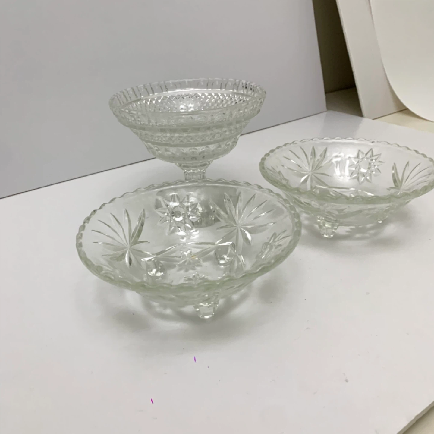 Glass Serving Bowls Dessert Bowls Pedestal Dining Bowls Set Of 3 - photo 3