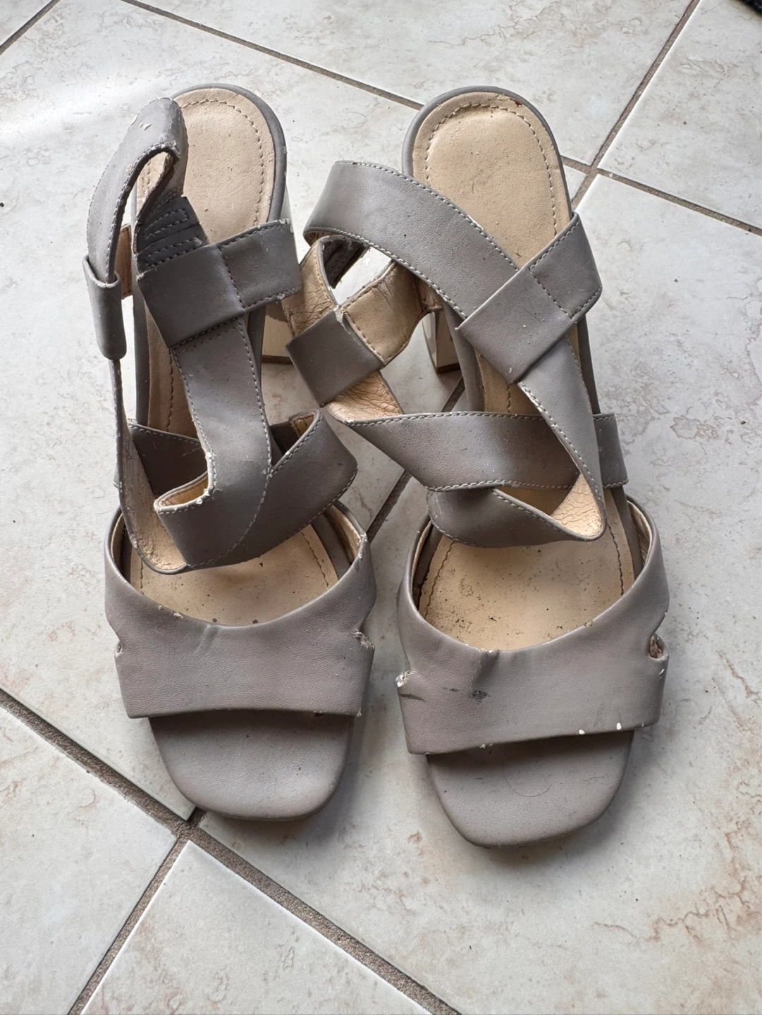 Grey Strappy Block Heel Sandals - photo 2