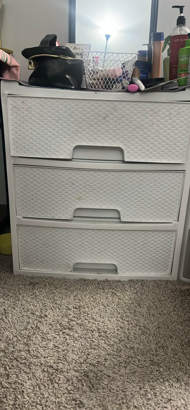 White 3-Drawer Plastic Storage Unit