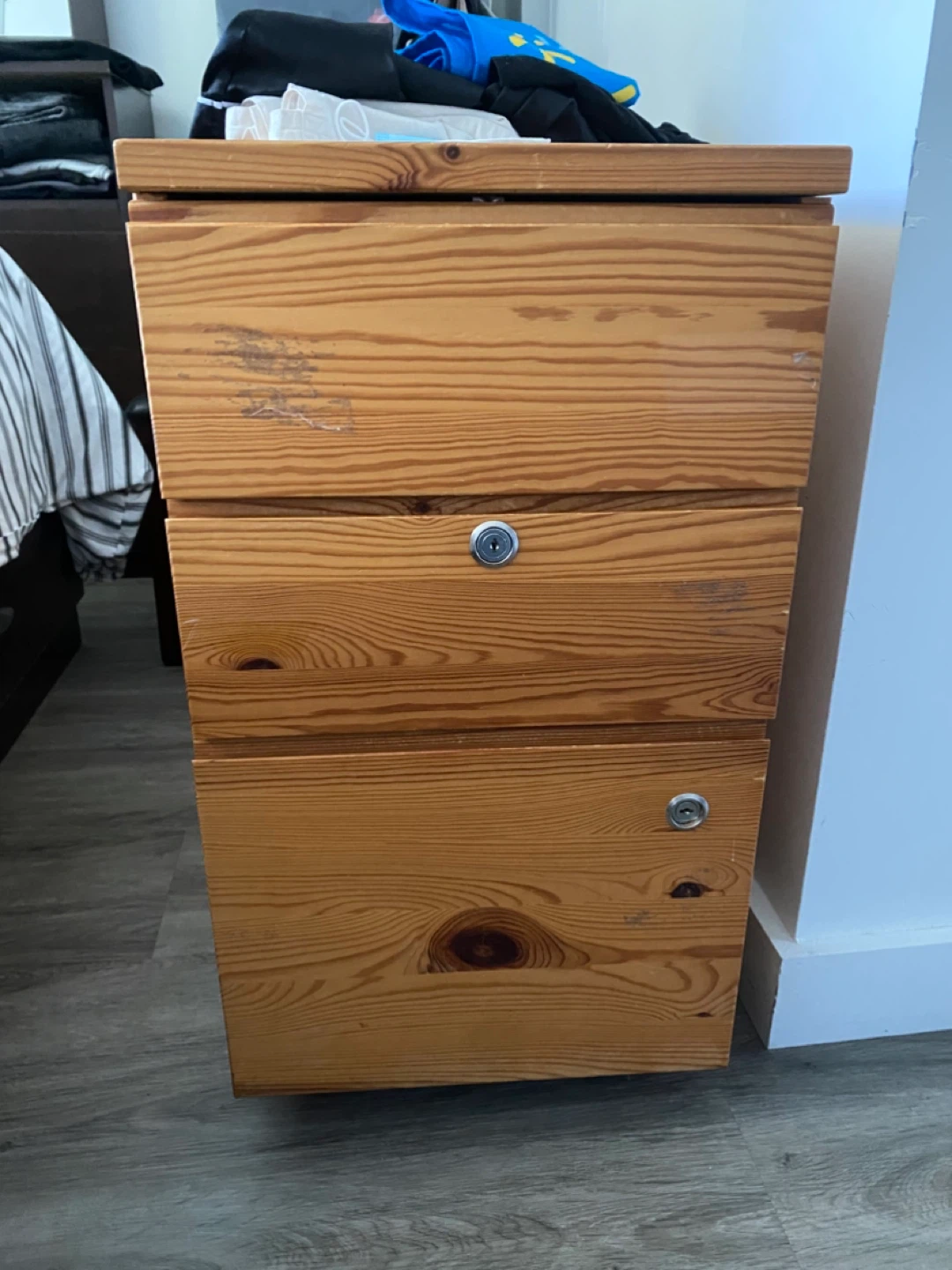 Wooden filing cabinet