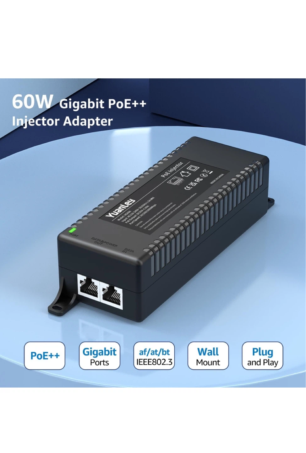Yuanley HG60A Gigabit PoE++ Injector Adapter - photo 5