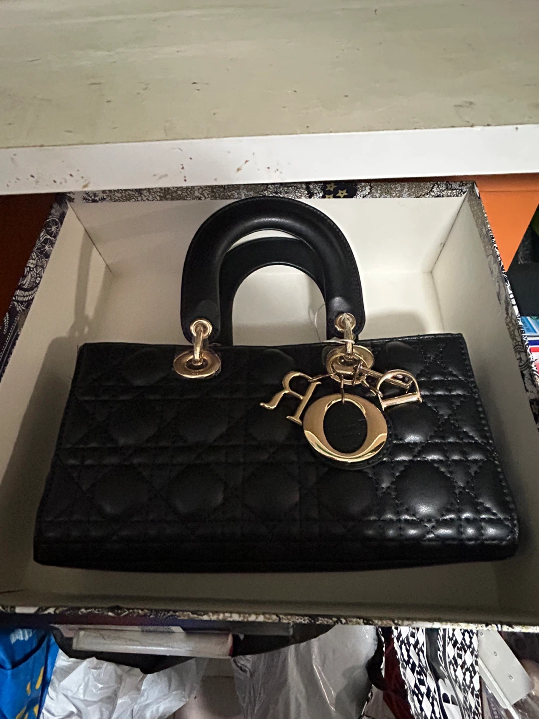Black Leather Lady Handbag