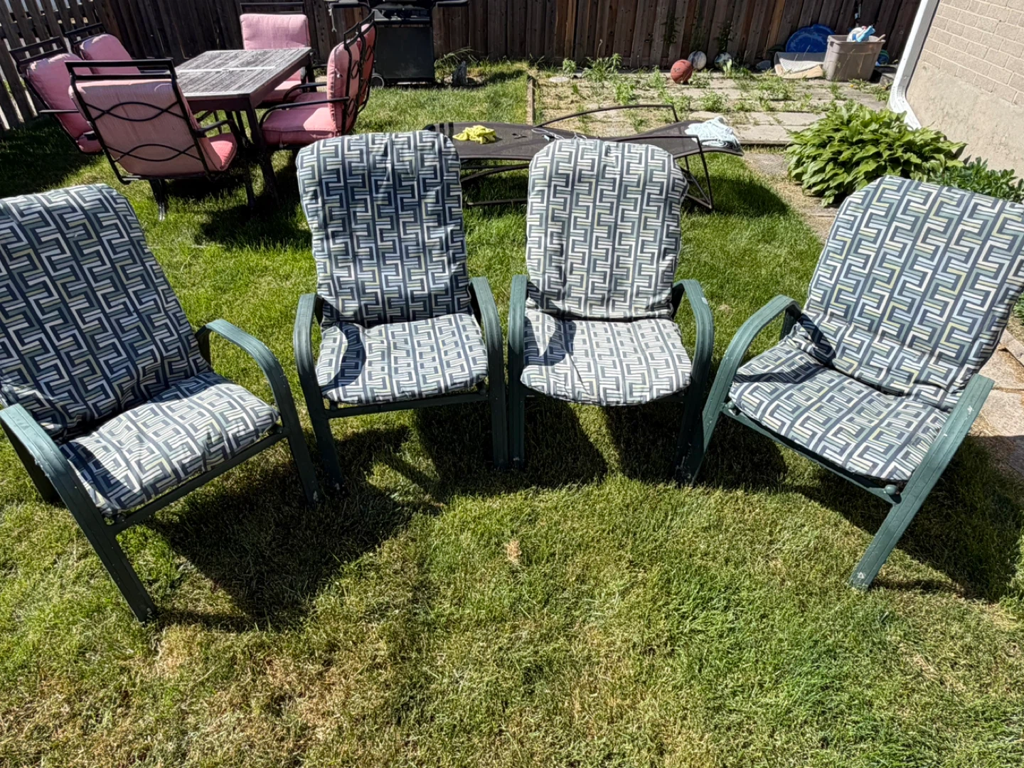 Set of 4 Outdoor Patio Chairs with Cushions - photo 2