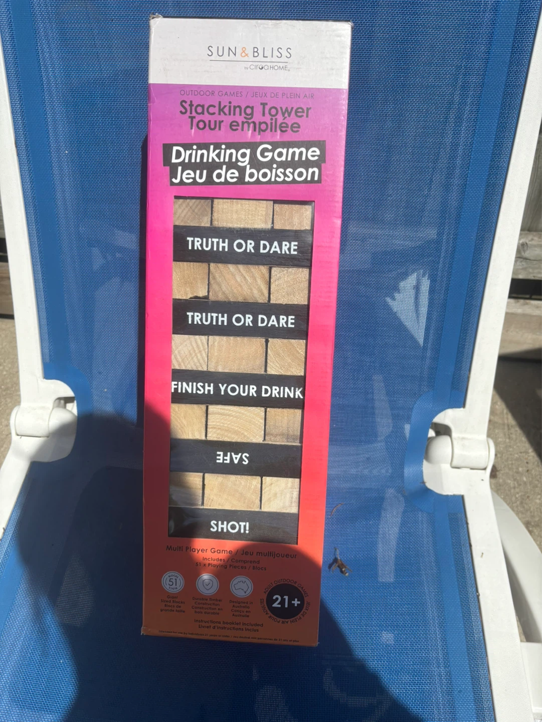Sun & Bliss Outdoor Stacking Tower Drinking Game