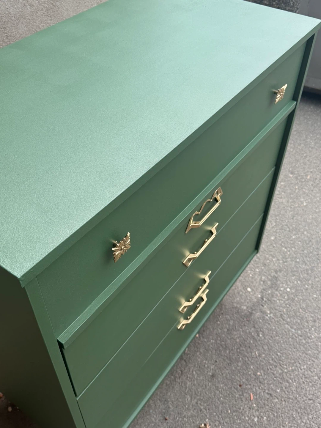 Vintage Victoriaville Specialties Green Dresser