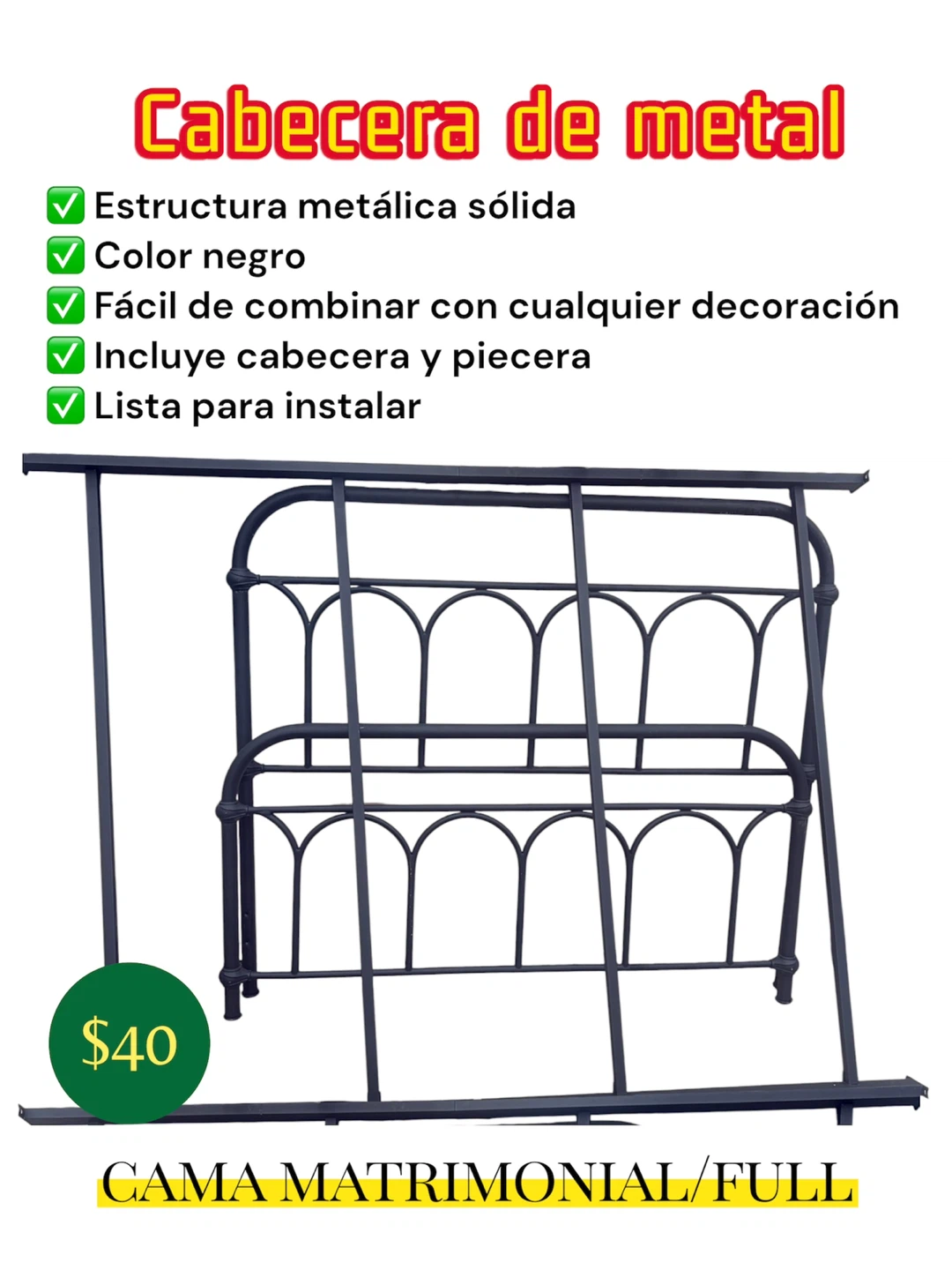 Metal Headboard - Queen/Full