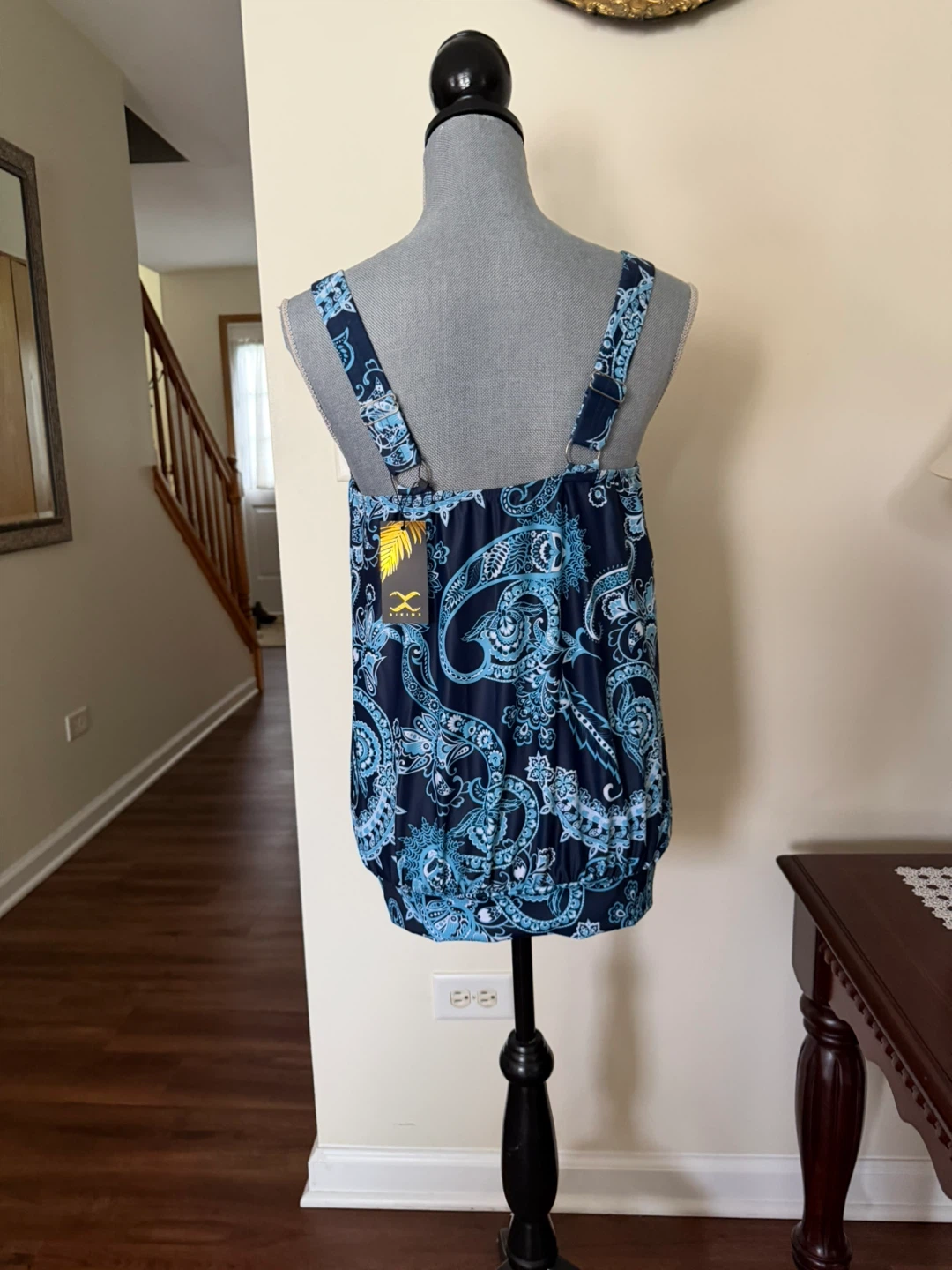Navy Blue Paisley Tank Top Size M - photo 2