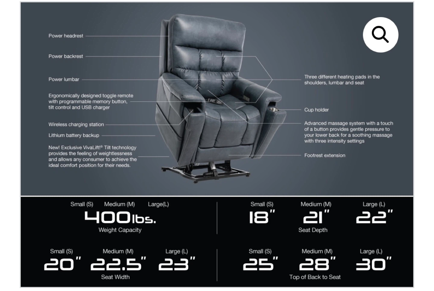 Vivalift Ultra Power Lift Recliner Chair - Large - photo 4