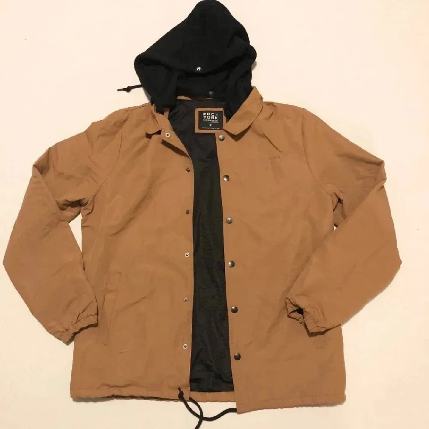 Zoo York Tan & Black Hooded Coach Jacket
