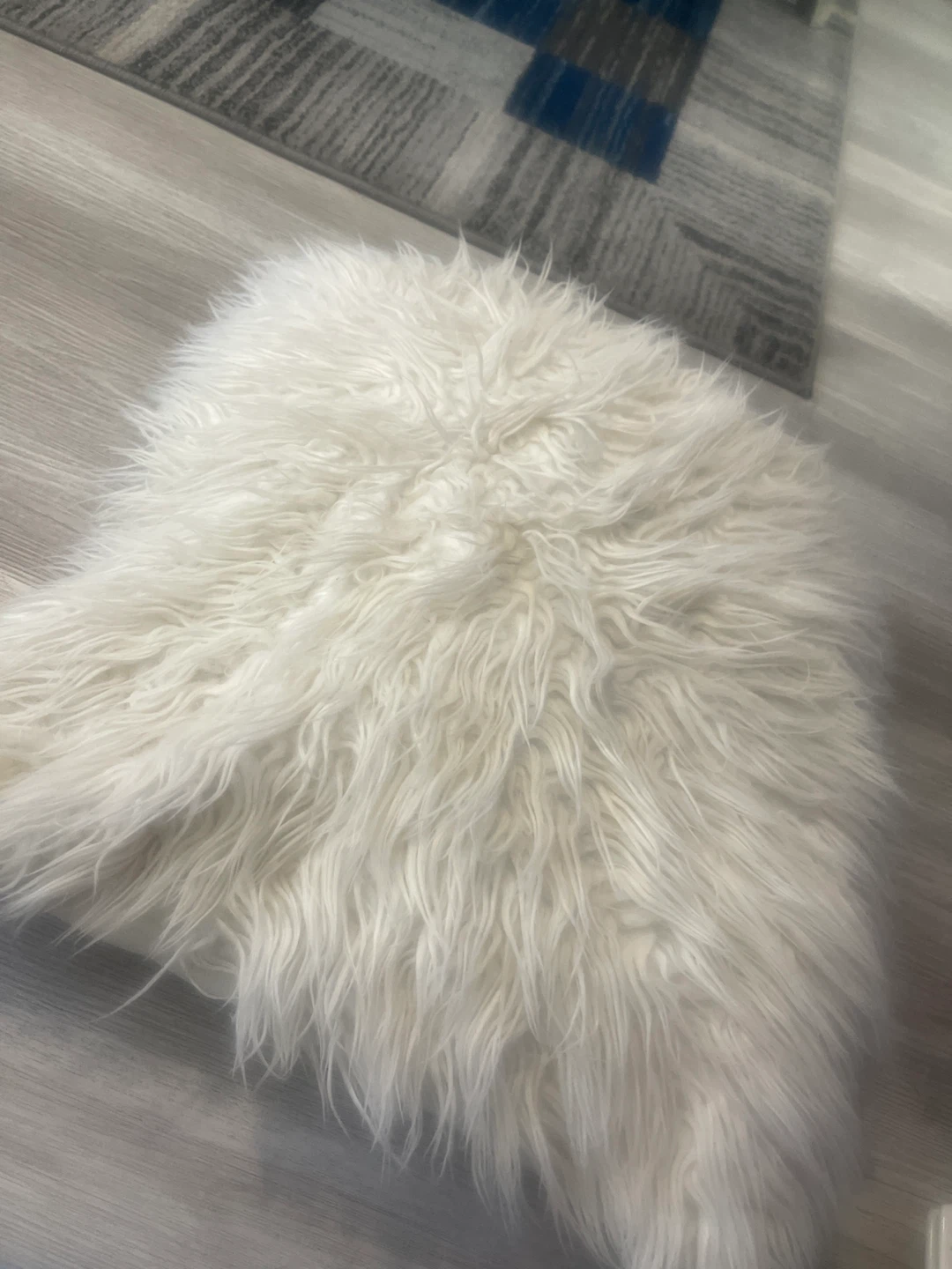 2 White Faux Fur Accent Pillow