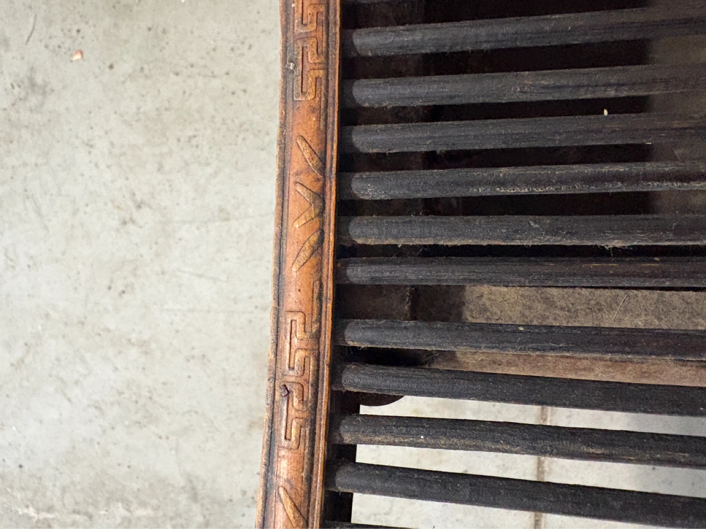 Vintage Bamboo Footstool with Drawer - photo 5