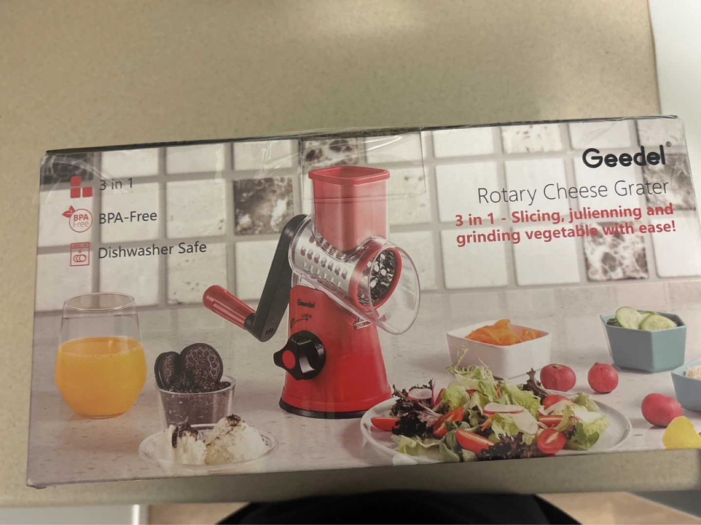 Geedel Rotary Cheese Grater - 3-in-1 Slicer