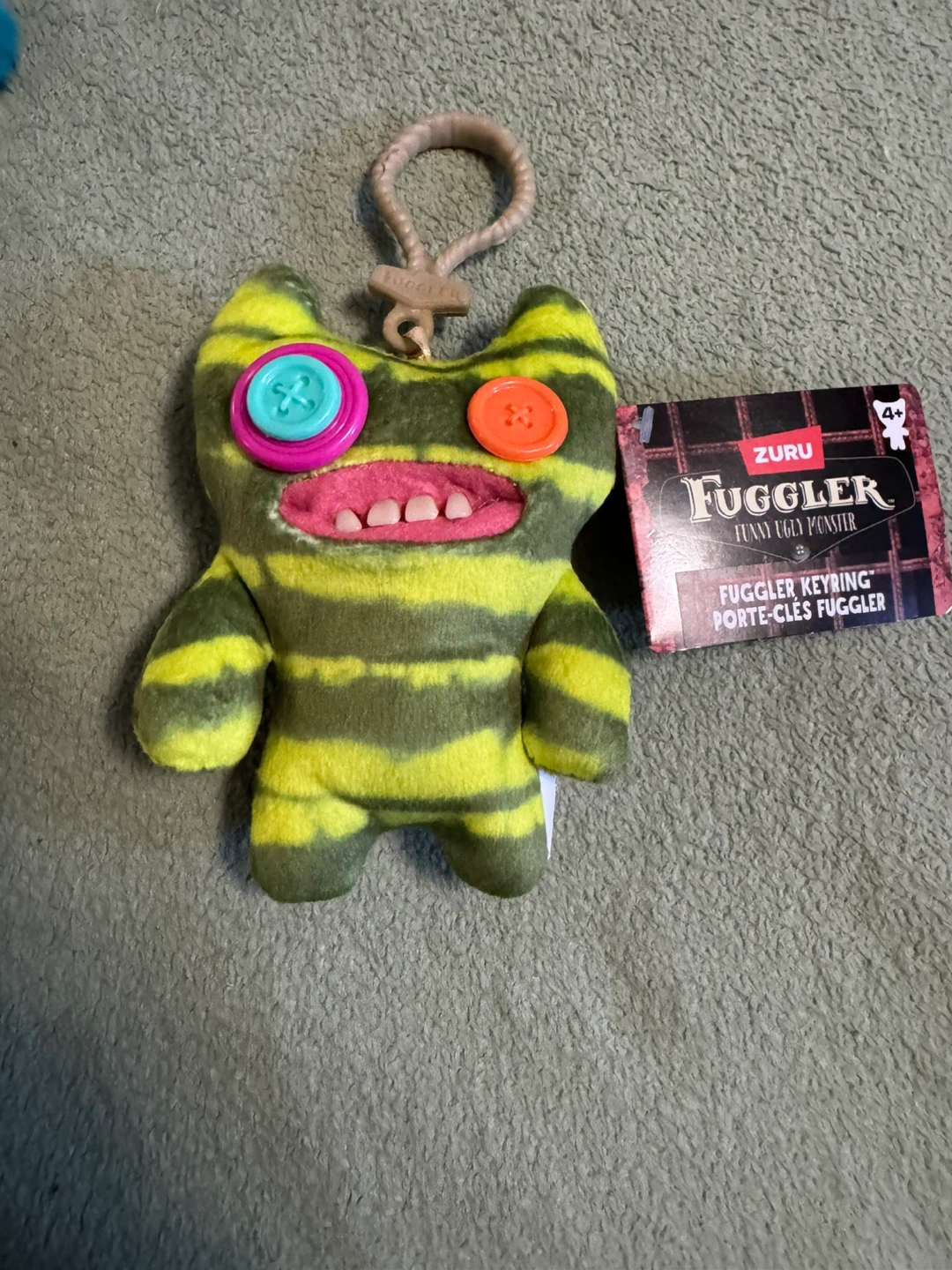 Fuggler Plush Clip-On  Keychain Indecisive Monster V3 Green