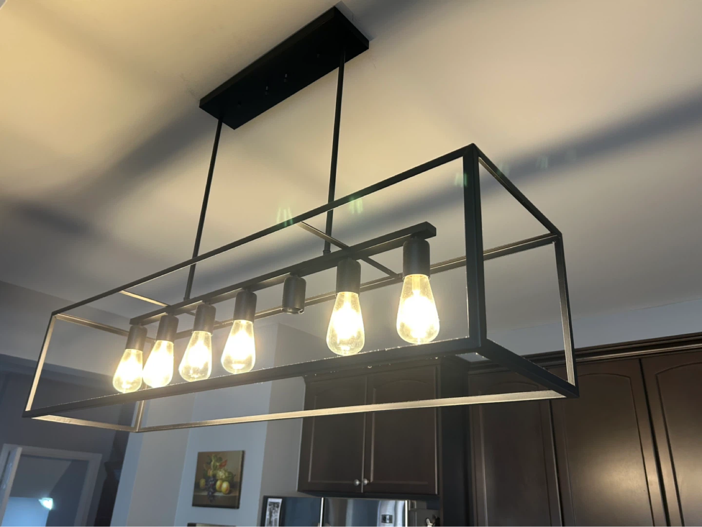 Black Metal Rectangular Chandelier - photo 2