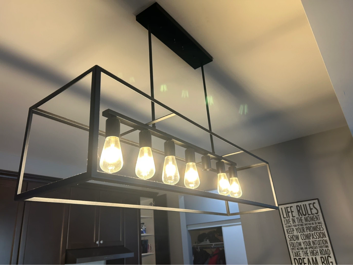 Black Metal Rectangular Chandelier