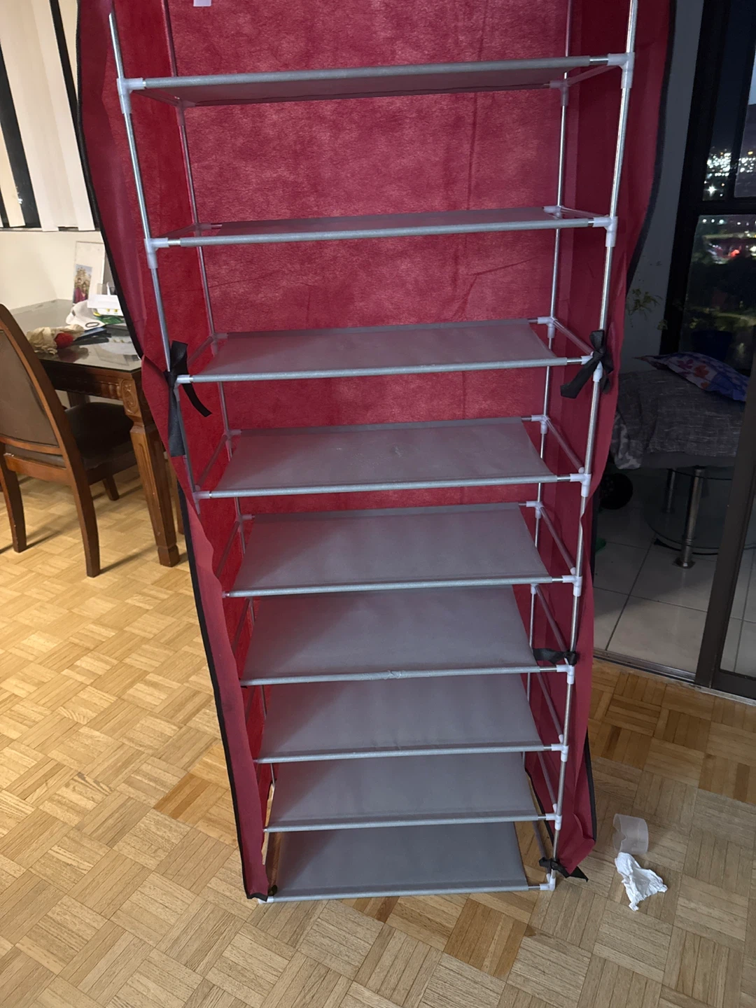 Red 7-Tier Fabric Storage Shelf Unit - photo 3